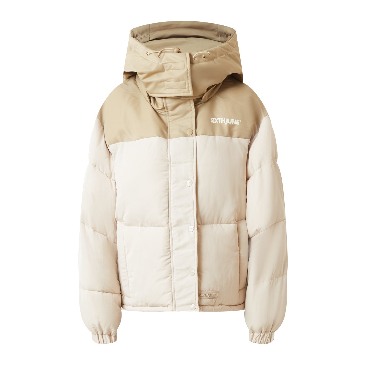 Sixth June - Doudoune courte bi matière Beige