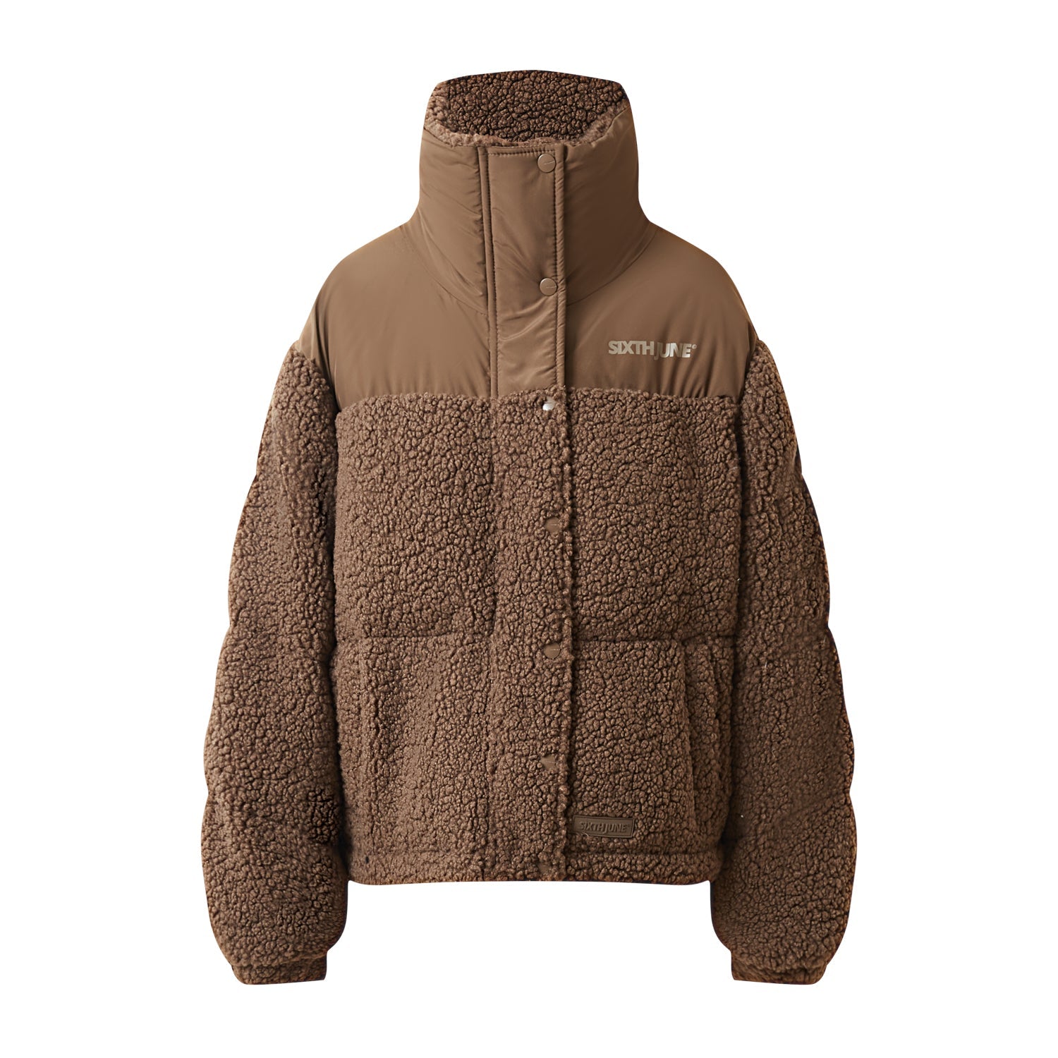 Sixth June - Doudoune bi matière sherpa Marron