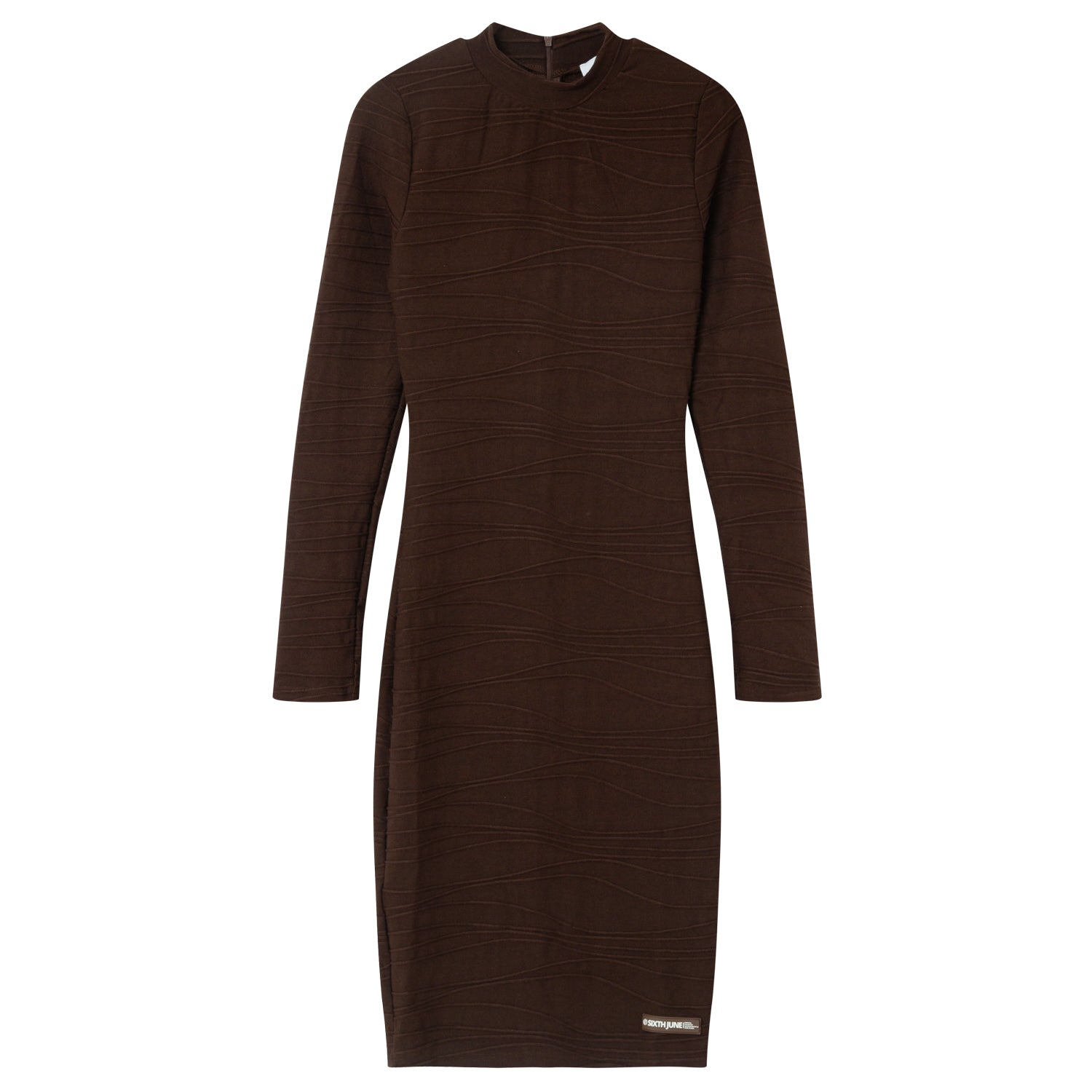 Sixth June - Robe texture manches longues Marron foncé