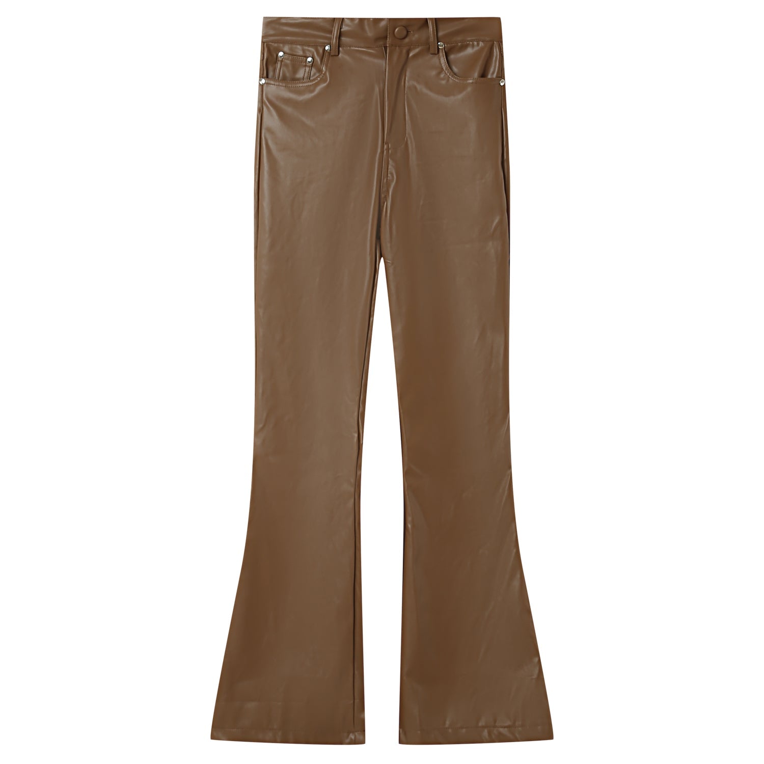 Sixth June - Pantalon flare simili cuir Marron
