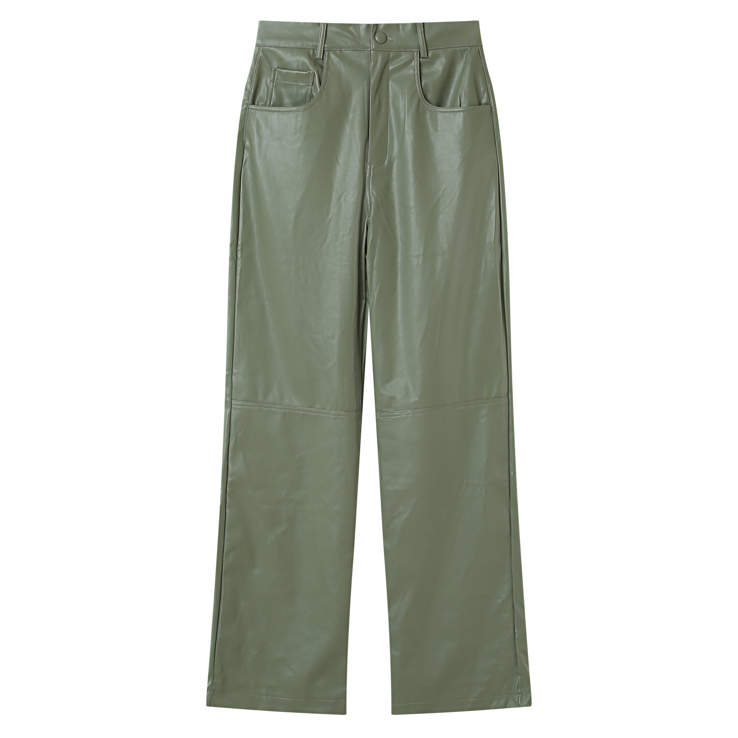 Sixth June - Pantalon droit simili cuir Vert