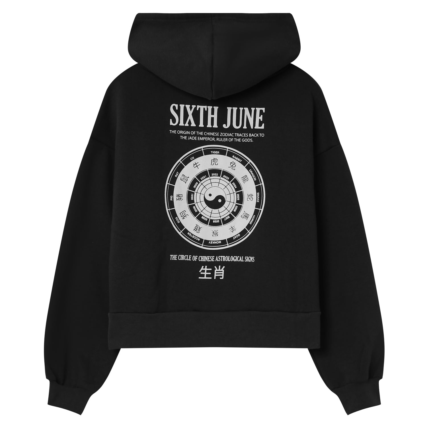Sixth June - Sweat capuche astrologie chinese Noir