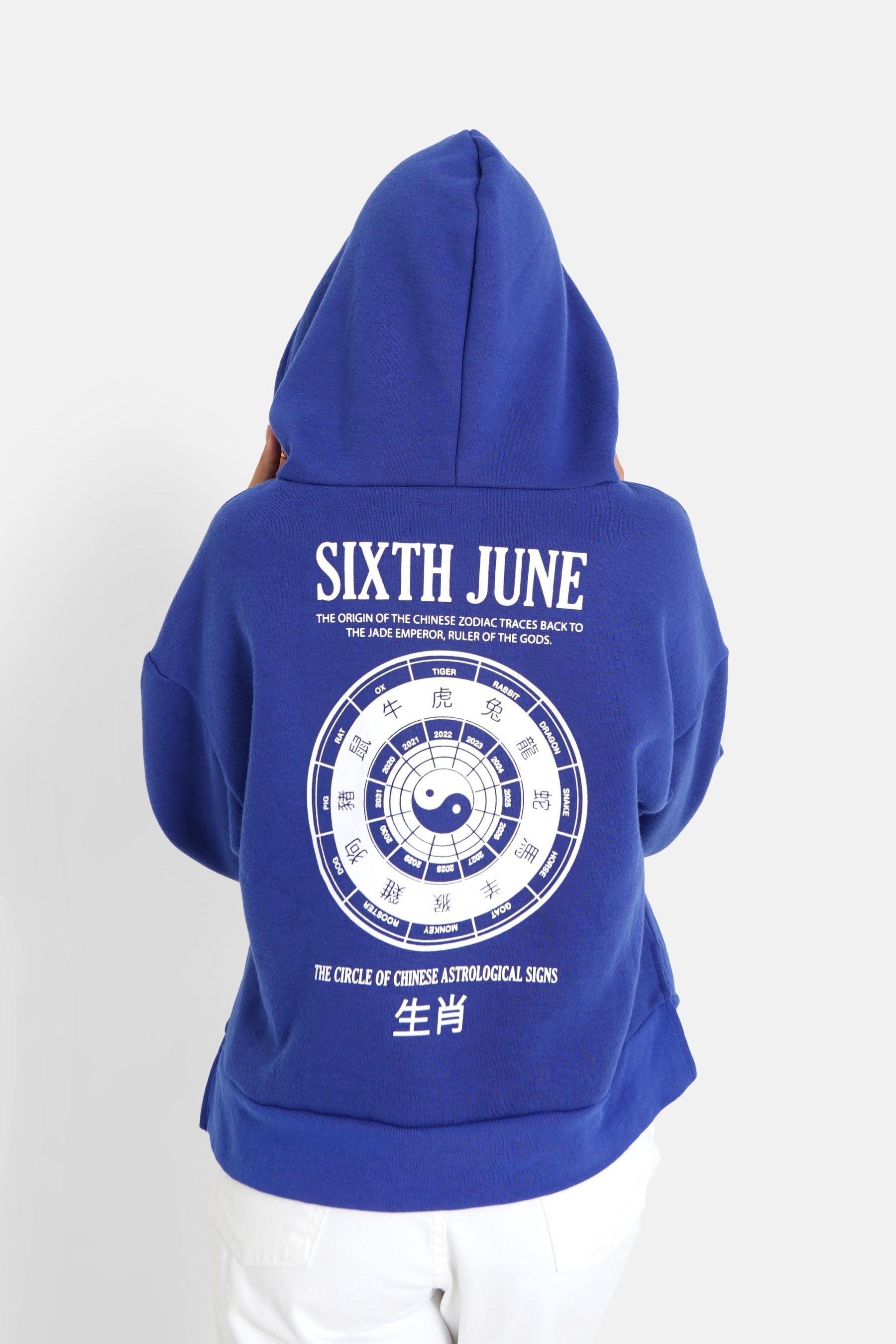 Sixth June - Sweat capuche astrologie chinese Bleu foncé