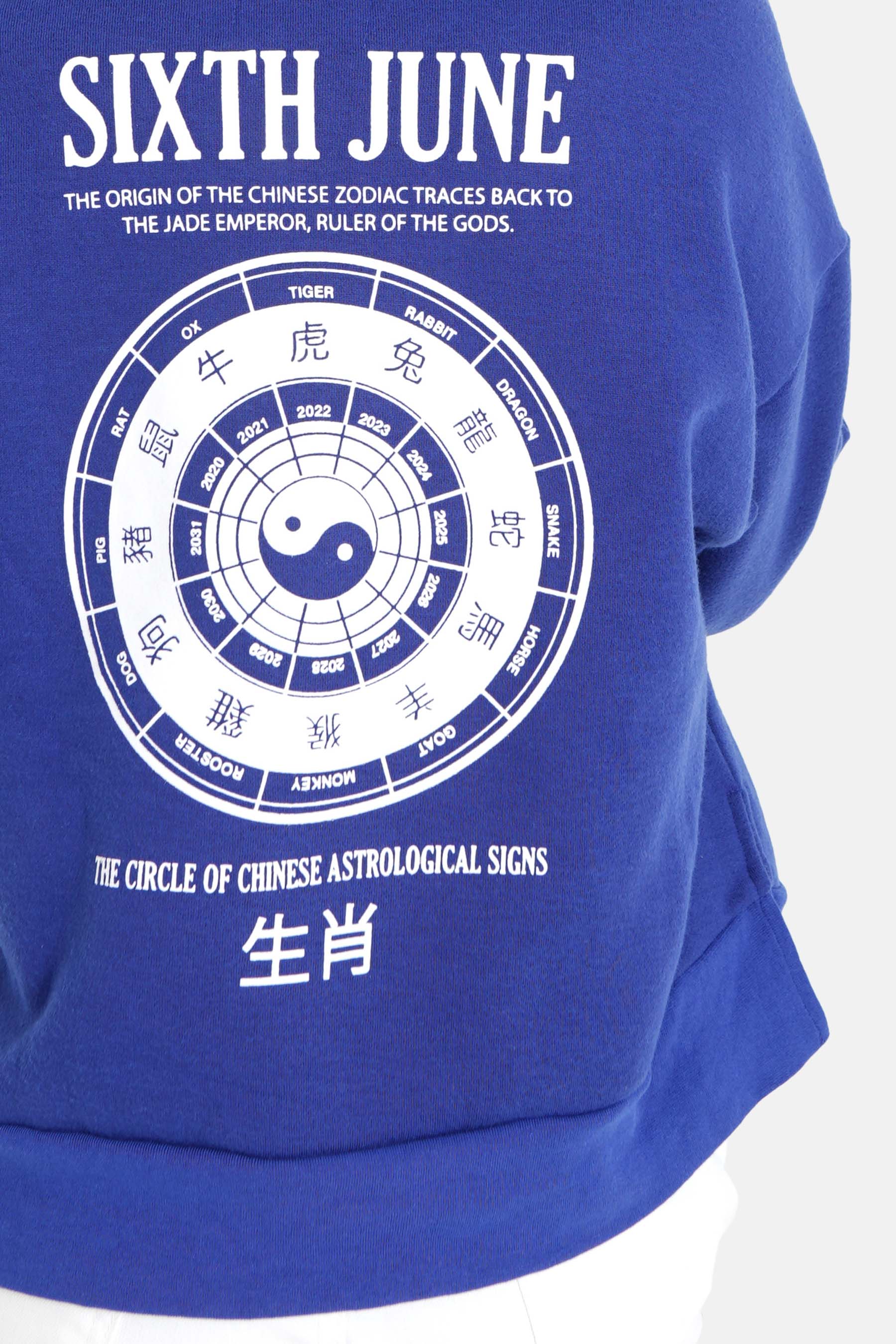 Sixth June - Sweat capuche astrologie chinese Bleu foncé