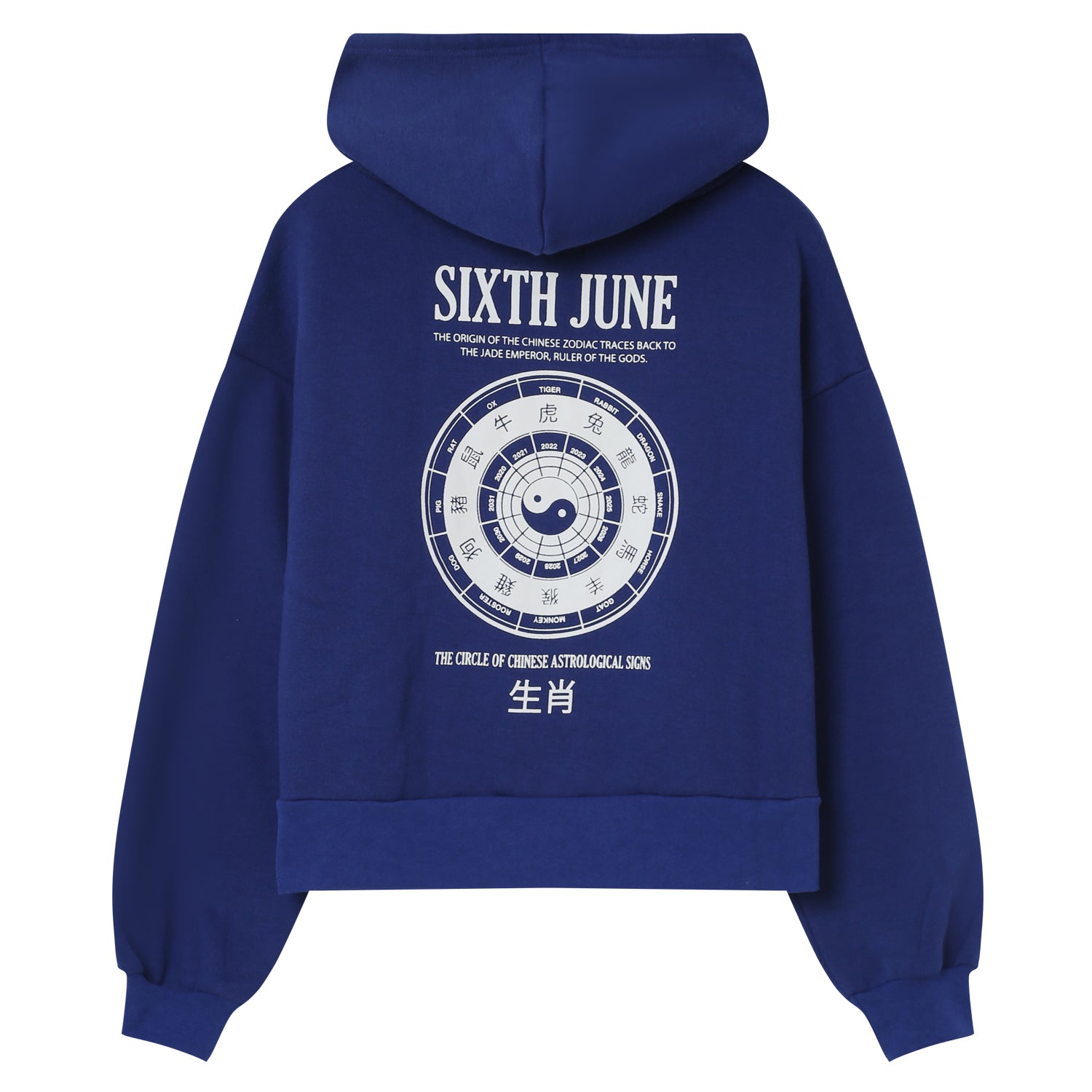 Sixth June - Sweat capuche astrologie chinese Bleu foncé