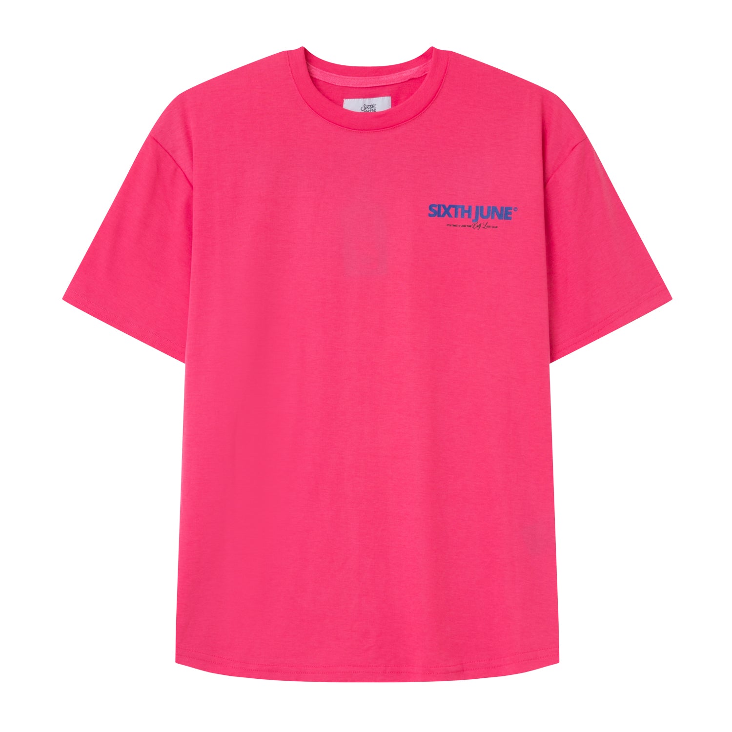 Sixth June - T-shirt long logo court Rose foncé