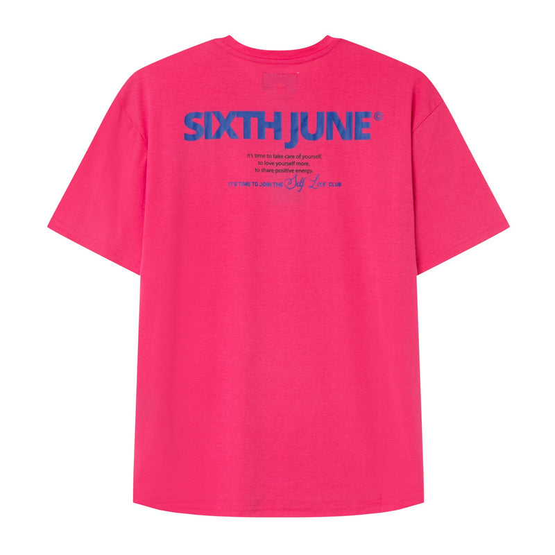 Sixth June - T-shirt long logo court Rose foncé