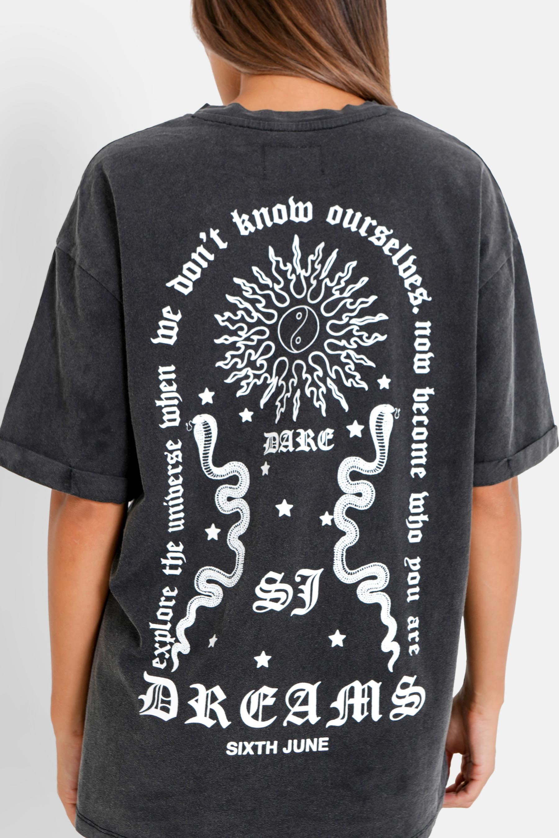 Sixth June - T-shirt dos imprimé Gris