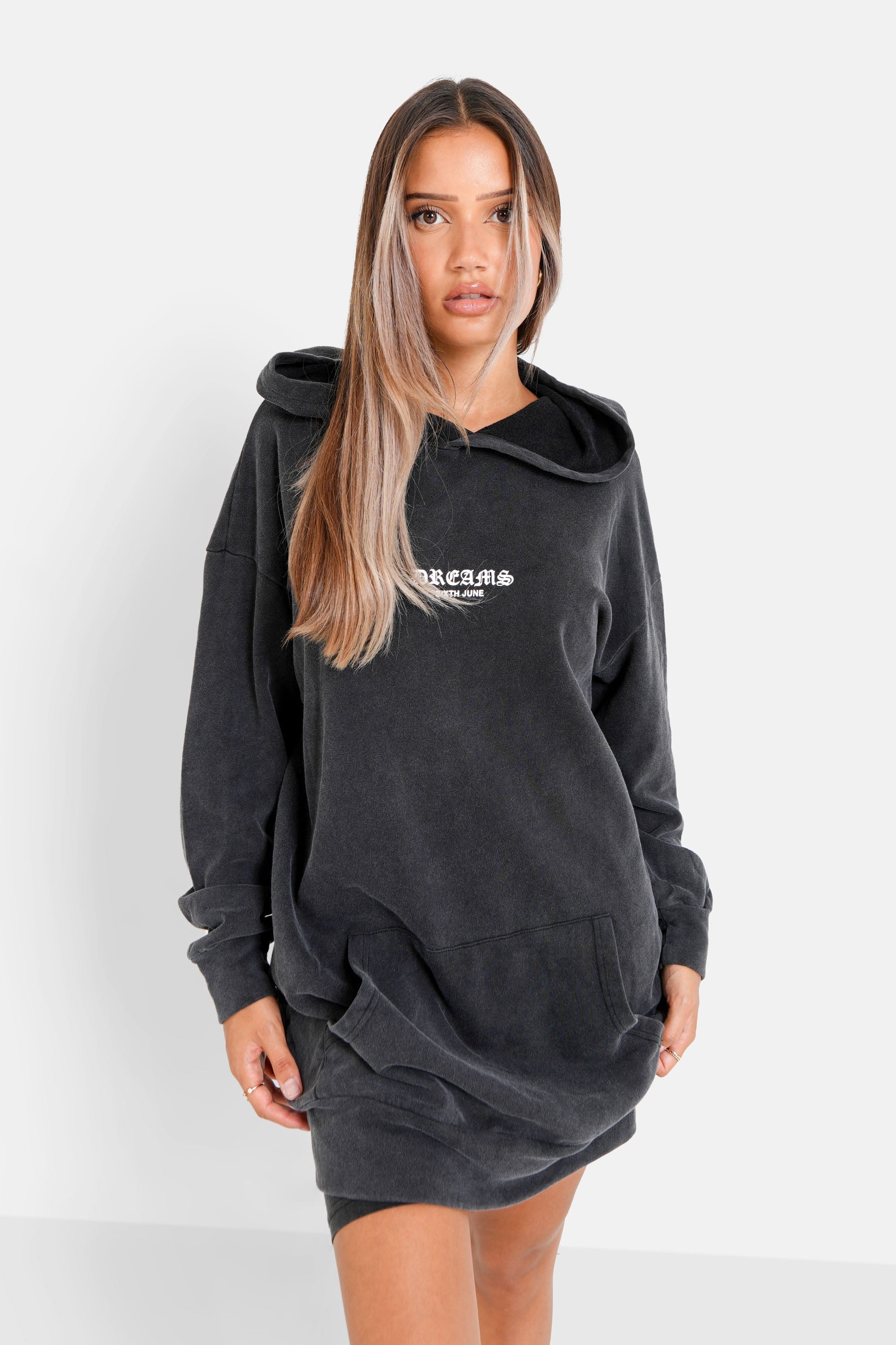 Sixth June - Robe capuche dreams Gris foncé