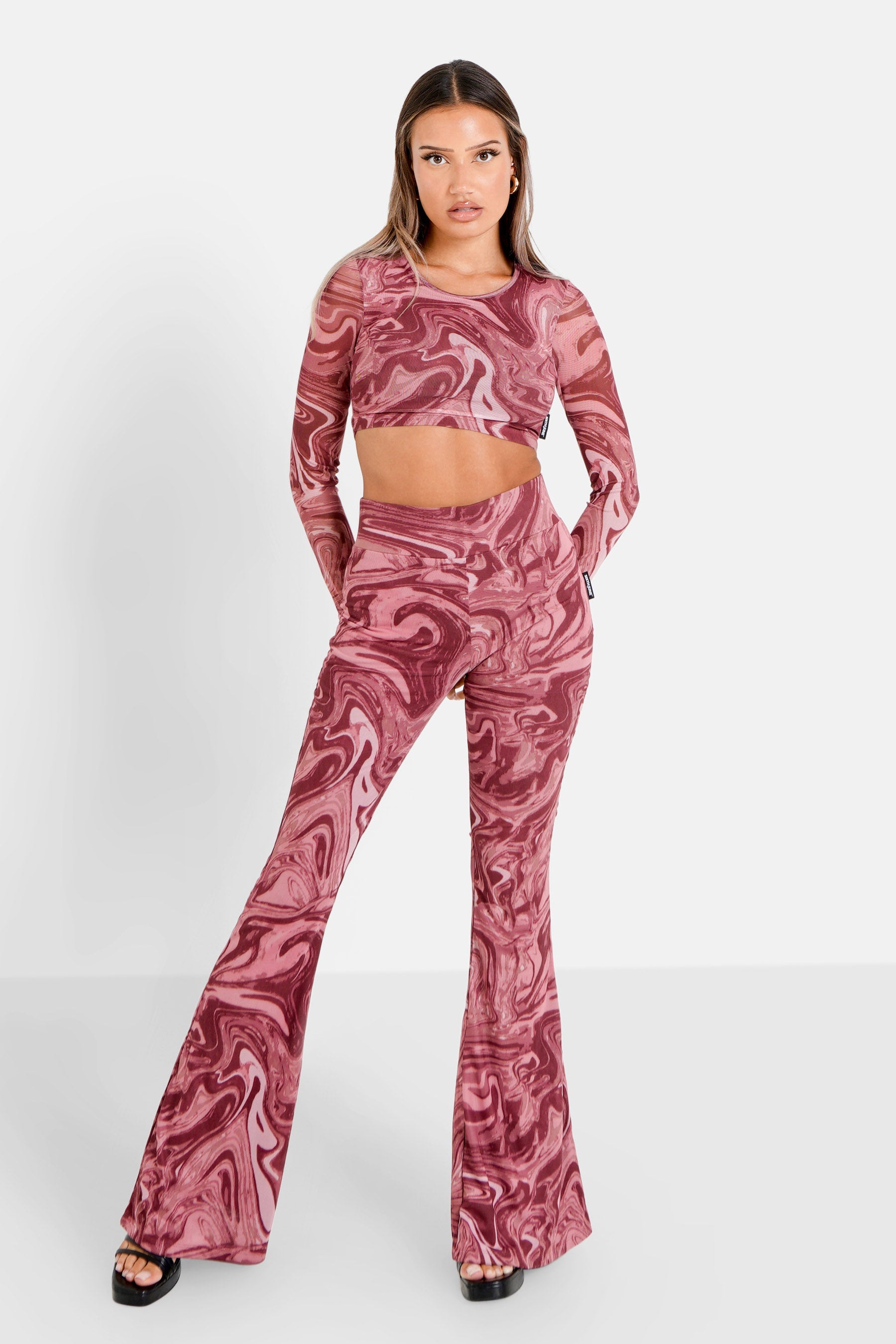 Sixth June - Pantalon mesh flare encore Rose