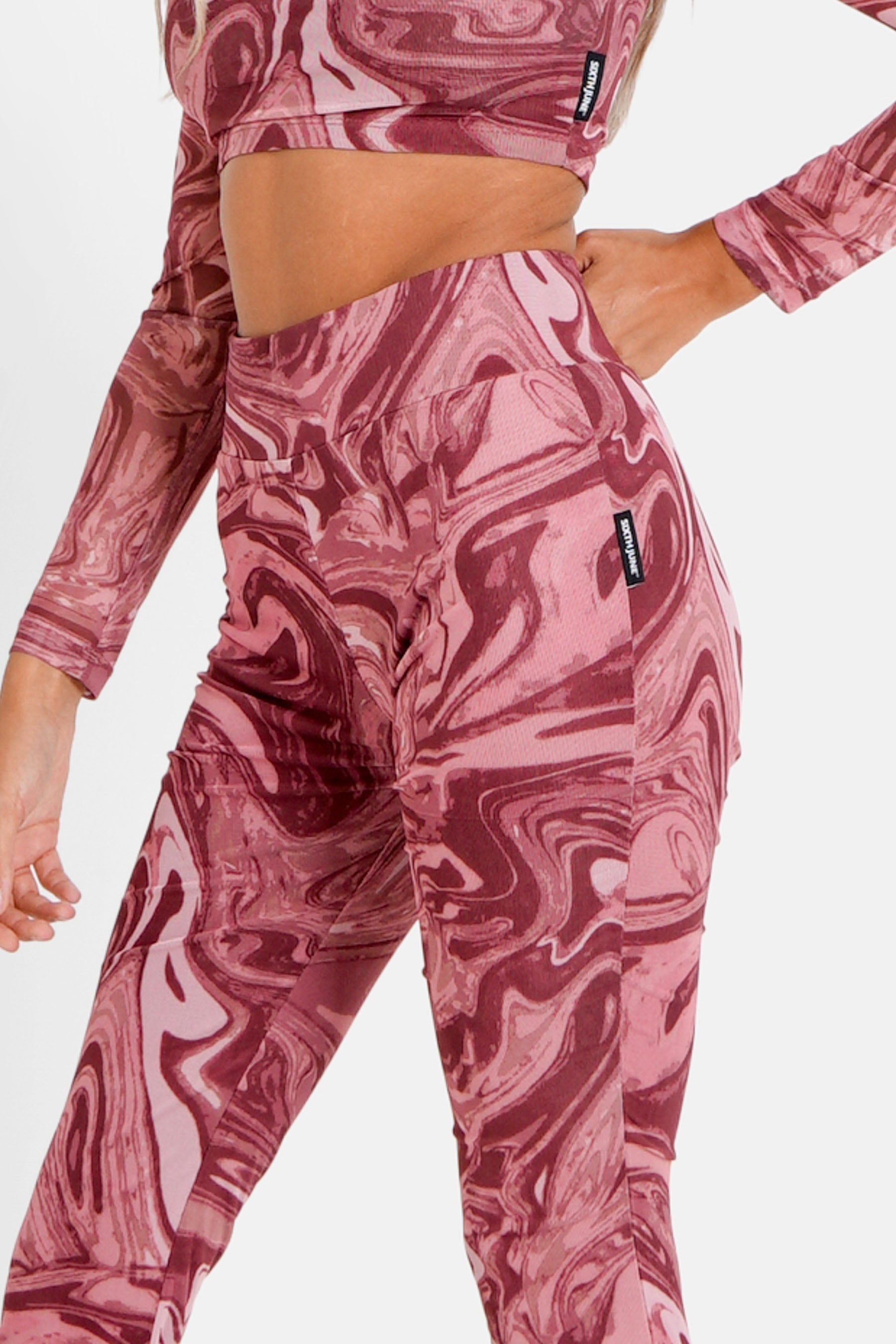 Sixth June - Pantalon mesh flare encore Rose