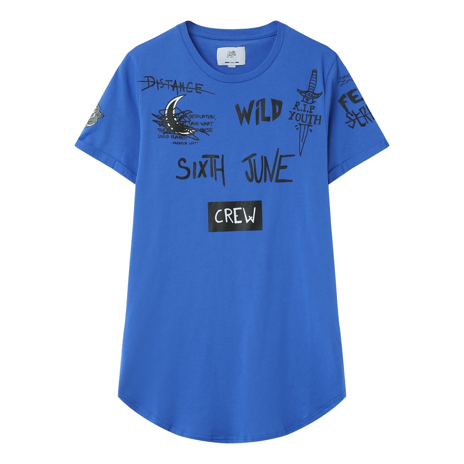 Sixth June - T-shirt crew Bleu foncé