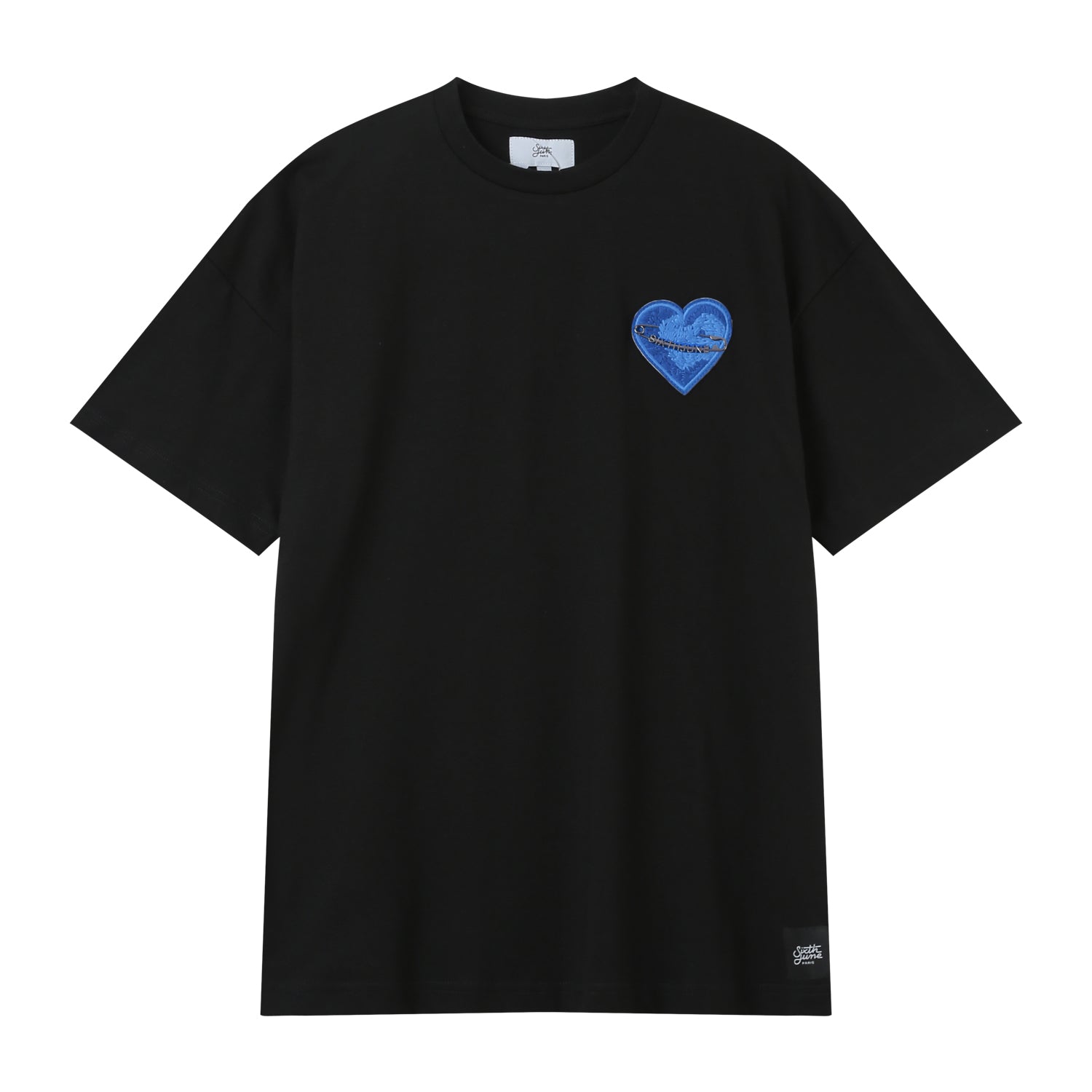 Embroidered heart logo t-shirt Black