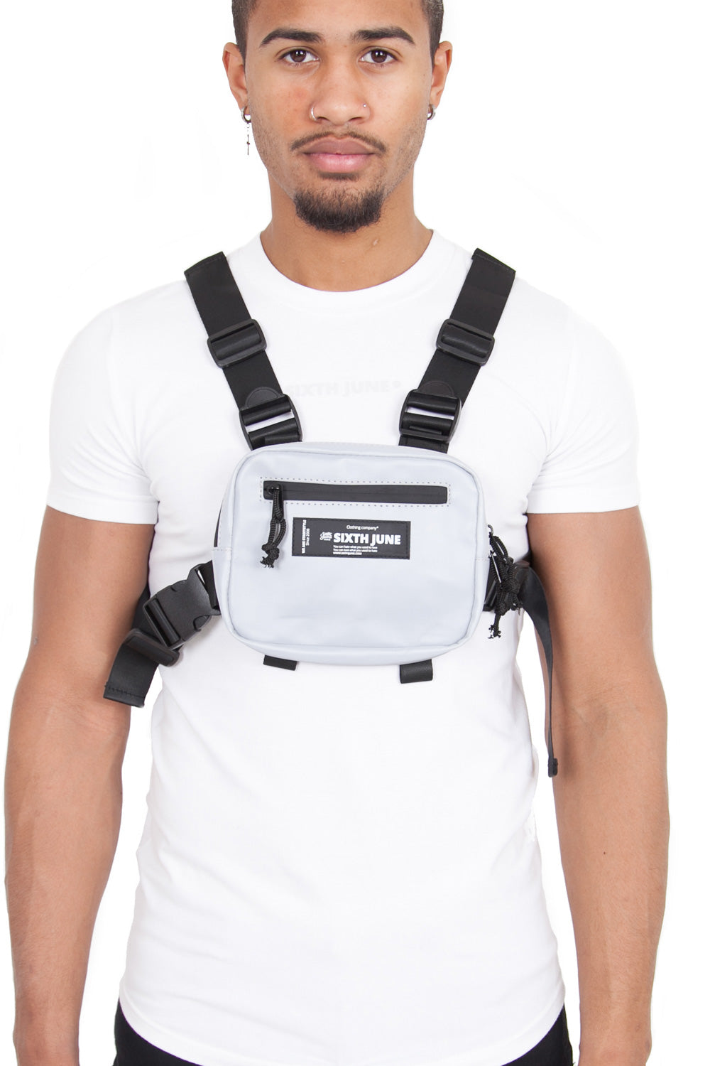 Sixth June - Petit sac poitrine sangles zip gris