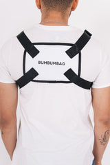 BumBumBag - Petit sac poitrine texte zip blanc