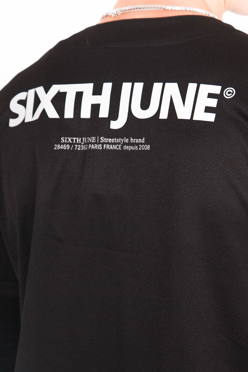 Sixth June - Chemise baseball réfléchissant logo noir