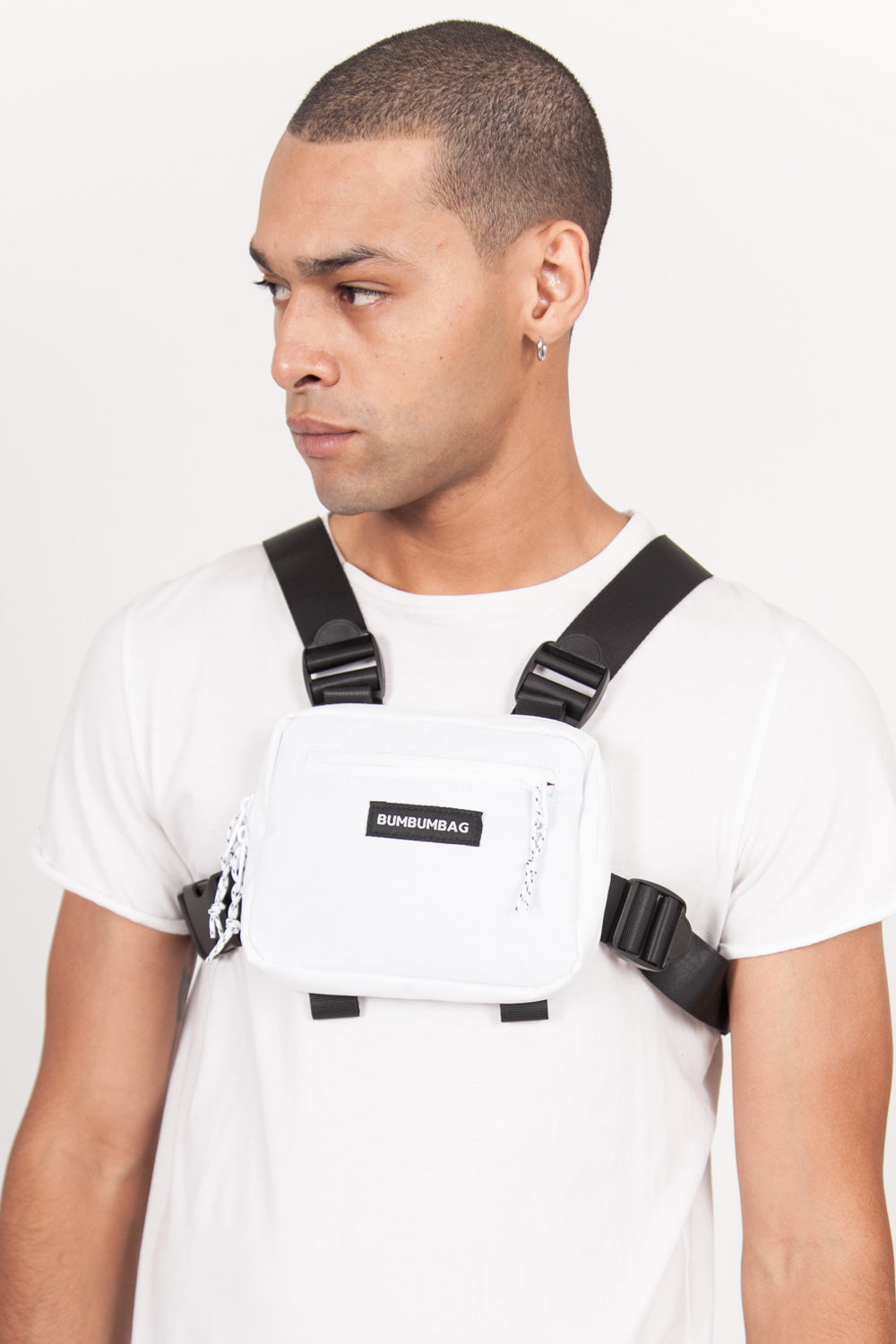 BumBumBag - Mini sac poitrine logo blanc