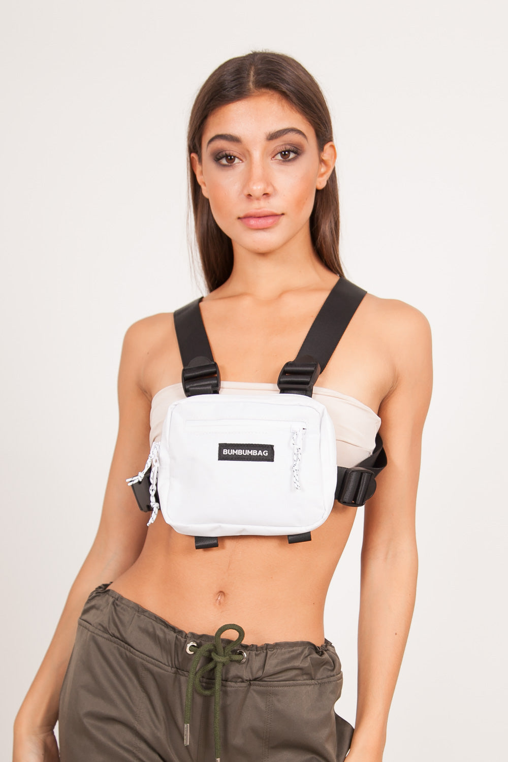 BumBumBag - Mini sac poitrine logo blanc