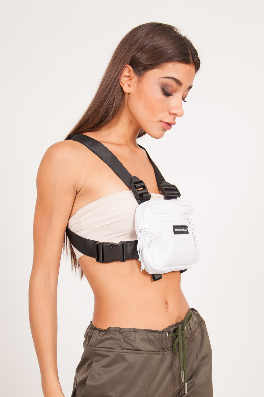 BumBumBag - Mini sac poitrine logo blanc