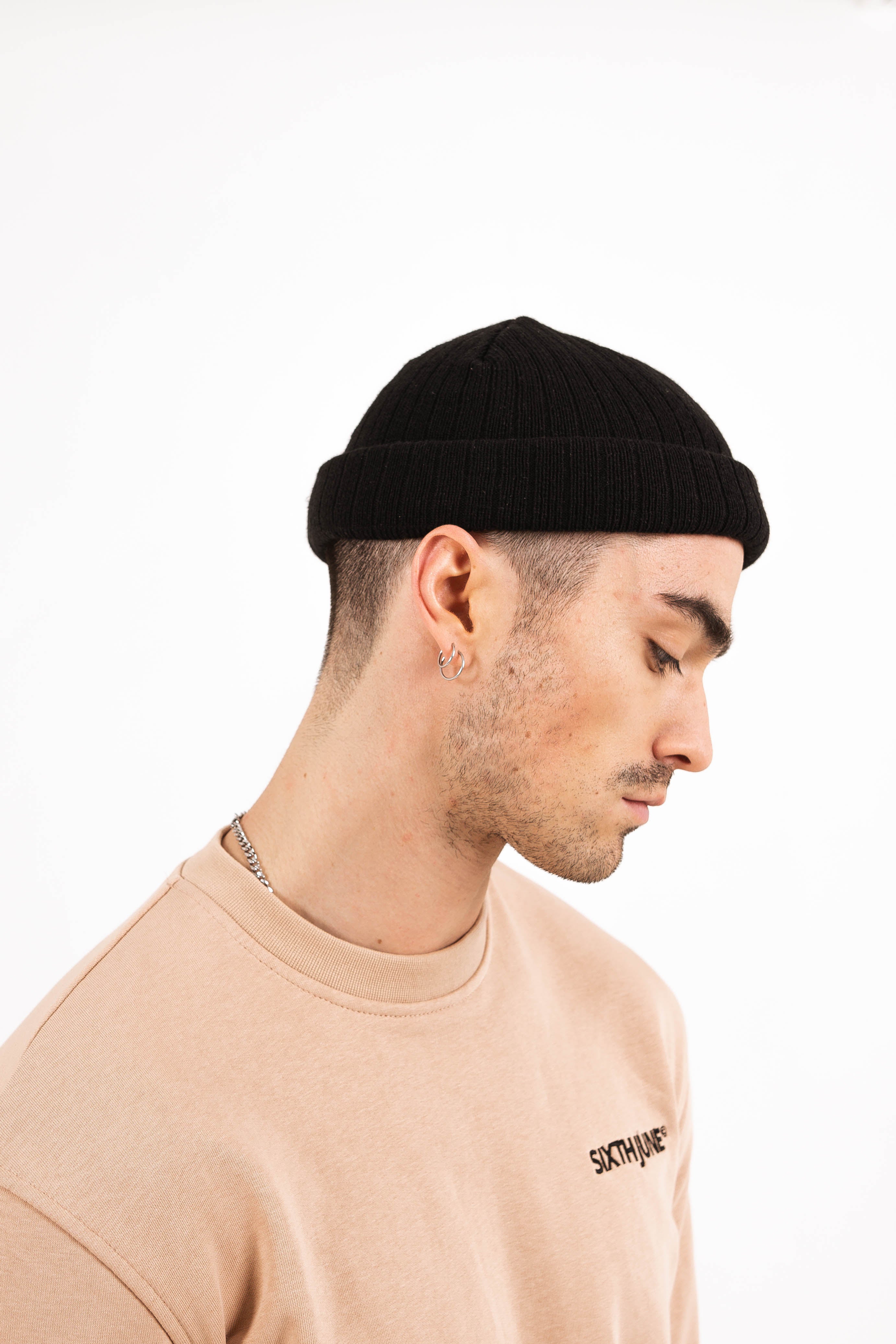 Sixth June - Bonnet fisherman côtelé Noir