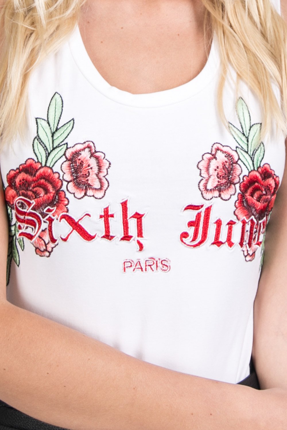 Flowers Embroideries Print Body White