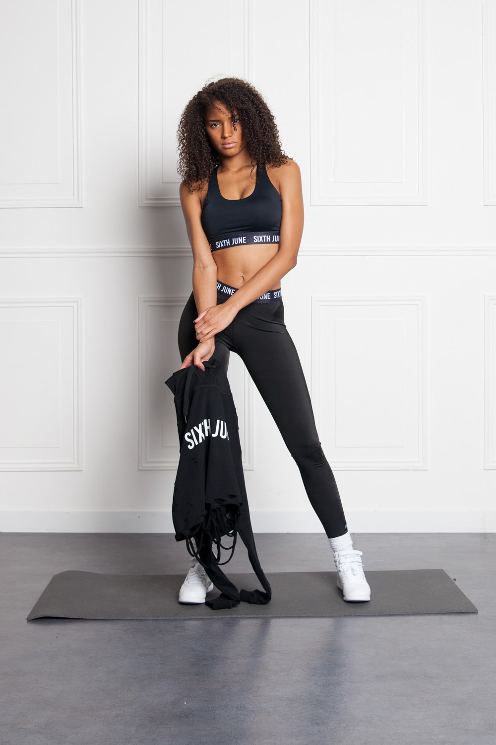 Sixth June - Brassière bande logo Sport noir W2396WTO