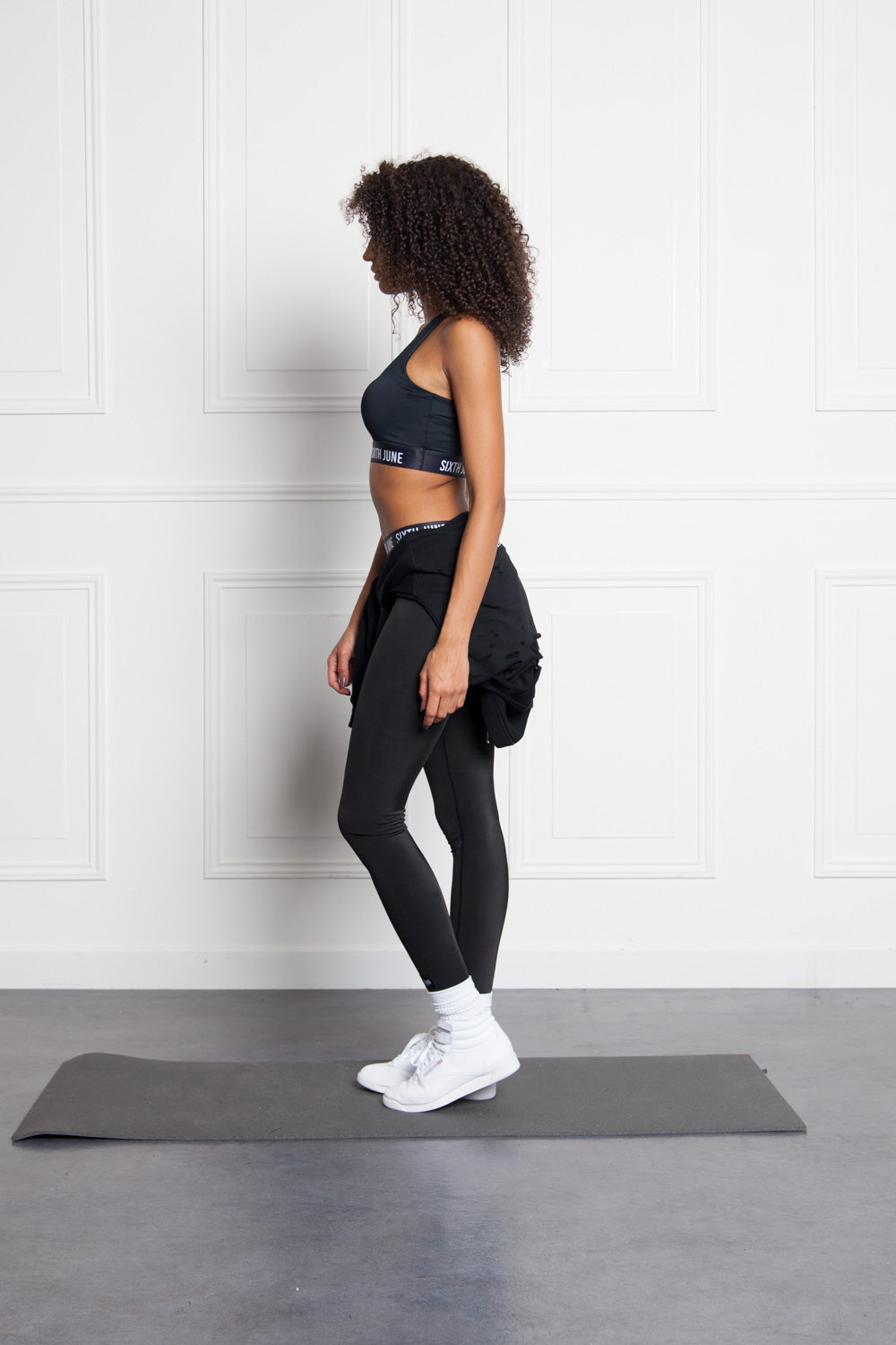 Sixth June - Brassière bande logo Sport noir W2396WTO