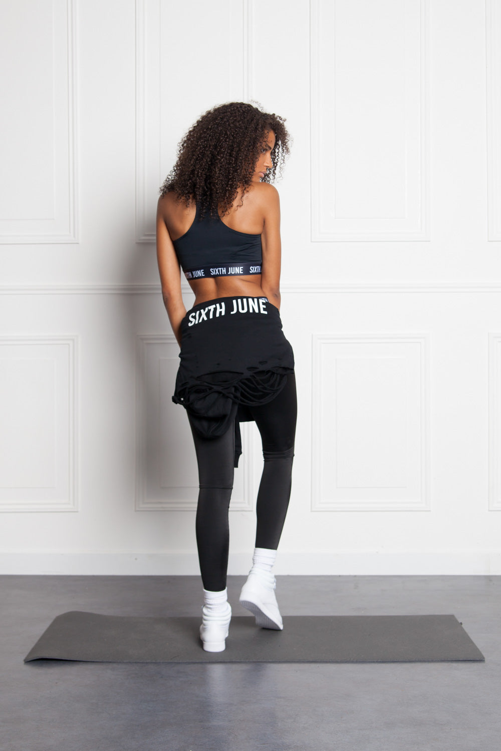 Sixth June - Brassière bande logo Sport noir W2396WTO