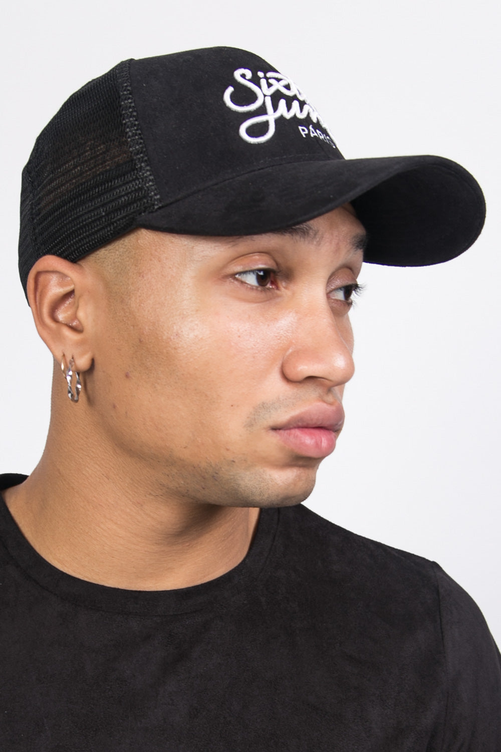 Sixth June - Casquette suédine brodée noir