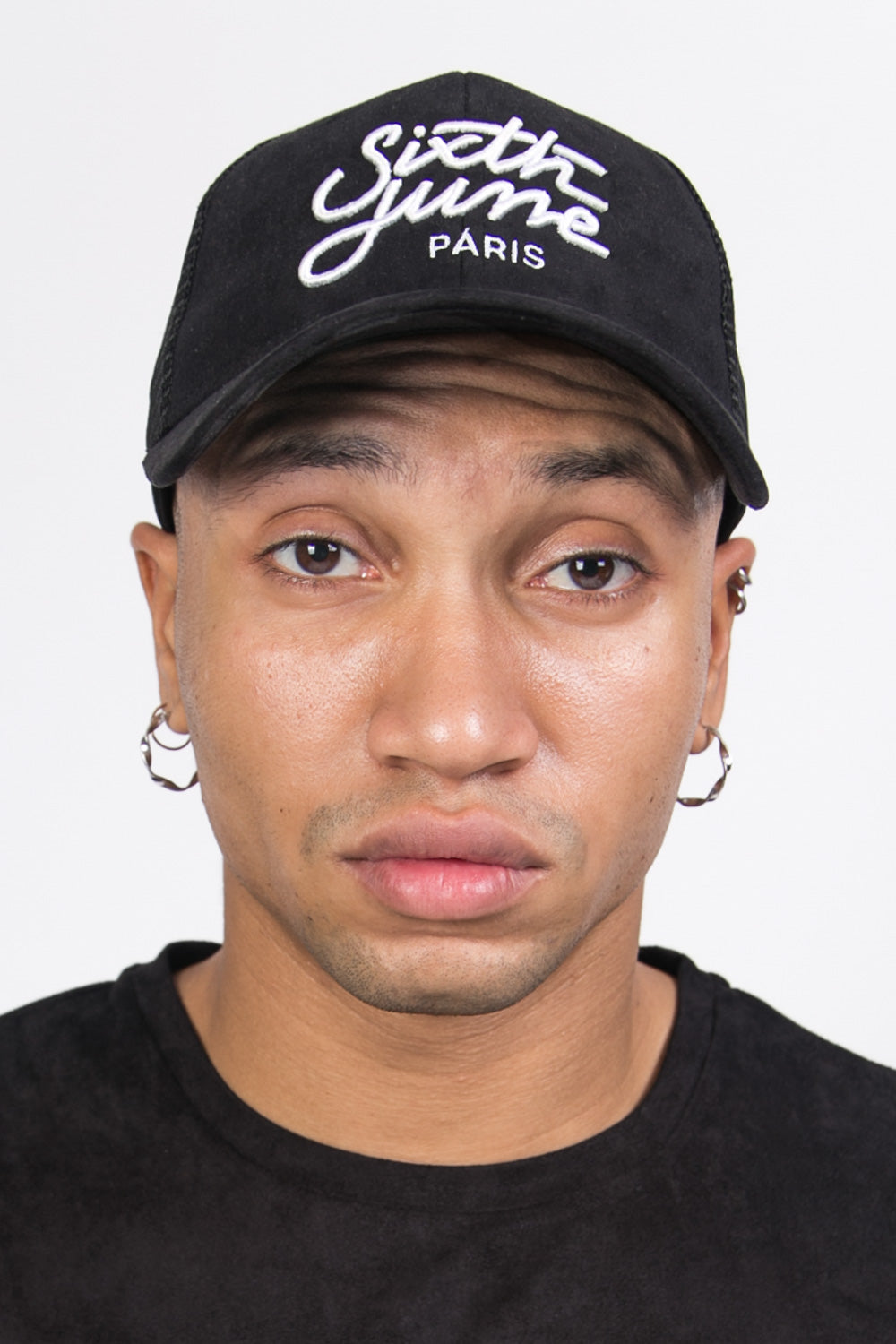 Sixth June - Casquette suédine brodée noir