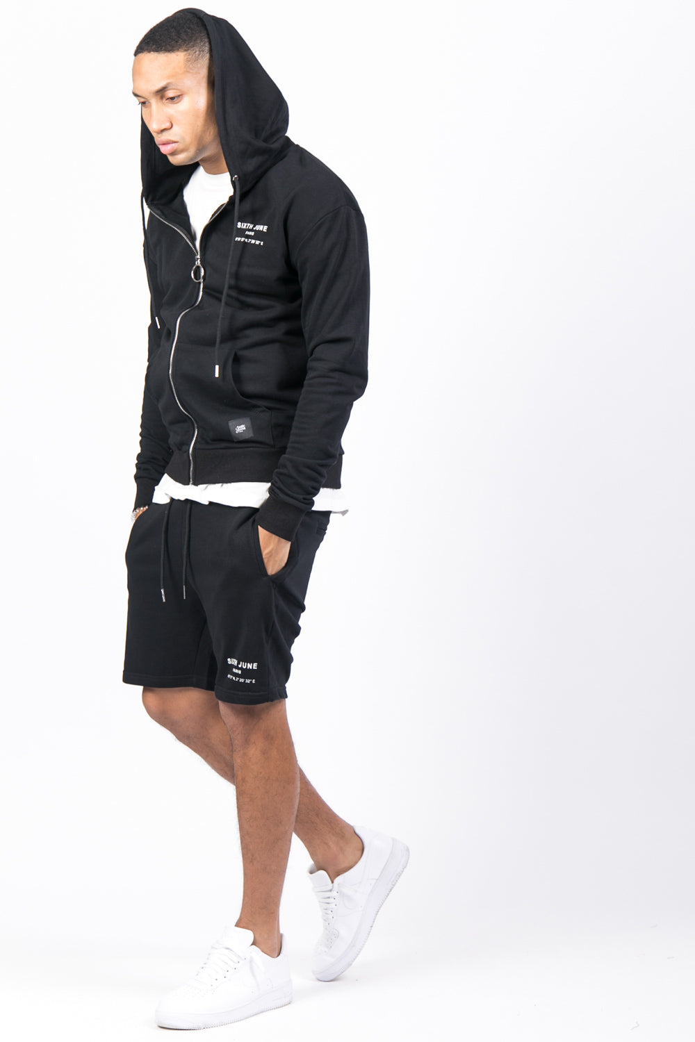 Sixth June - Sweat capuche Paris GPS zippé noir