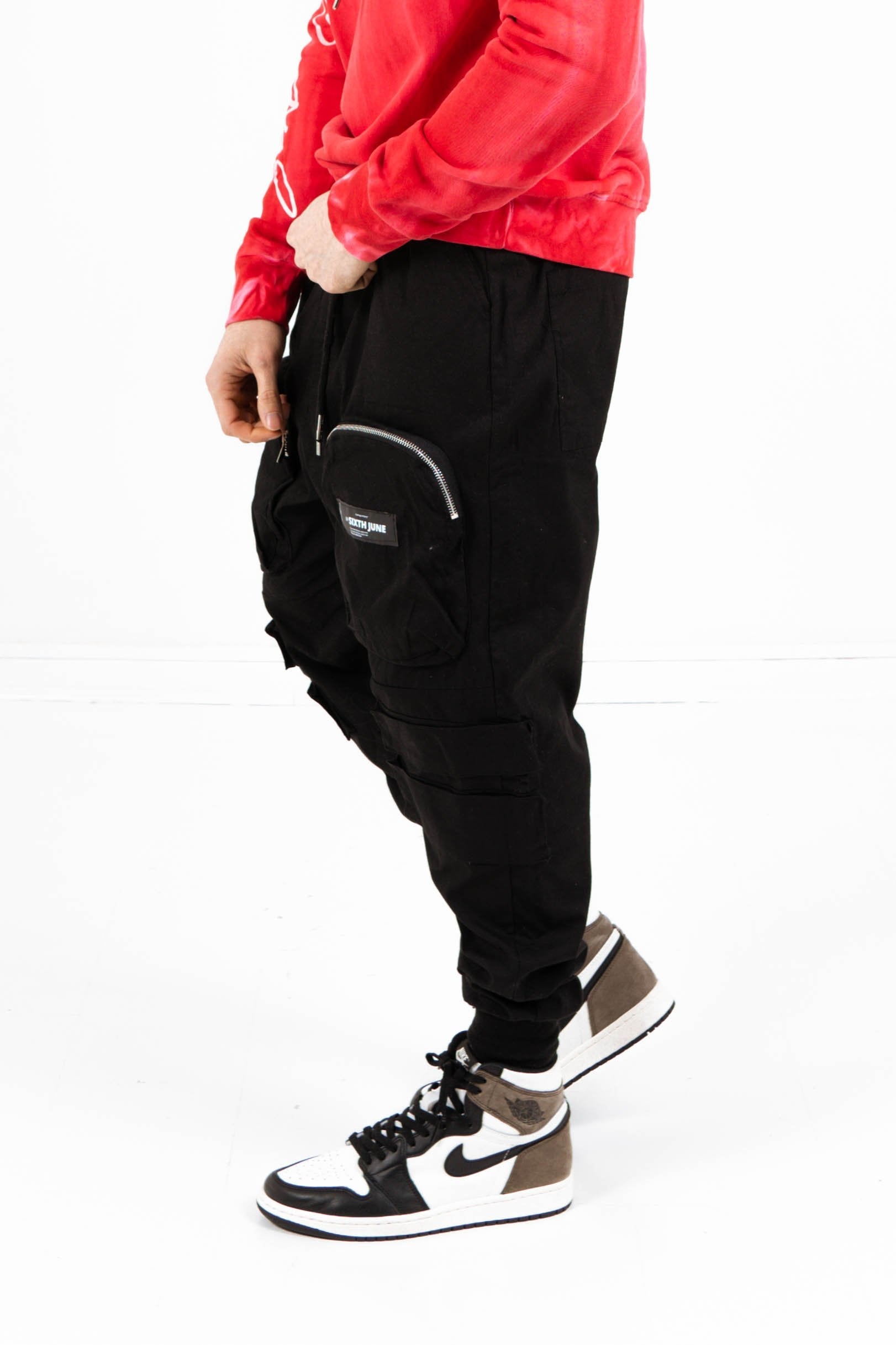 Sixth June - Pantalon cargo poche zip noir