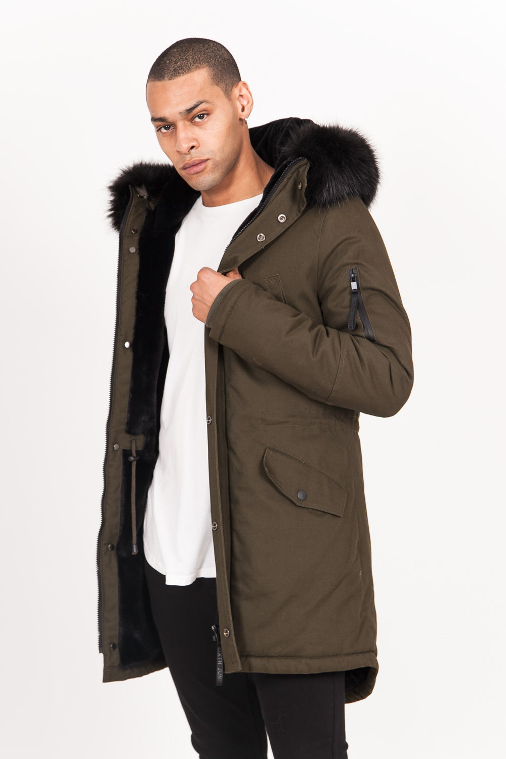 Sixth June - Parka doublure fourrure kaki noir