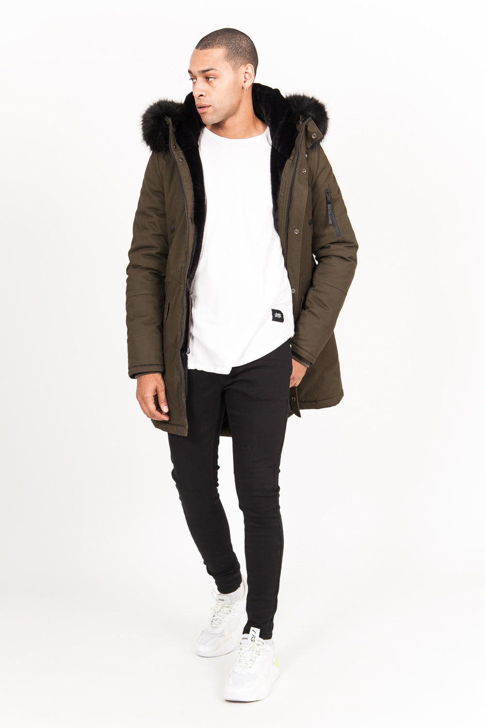 Sixth June - Parka doublure fourrure kaki noir