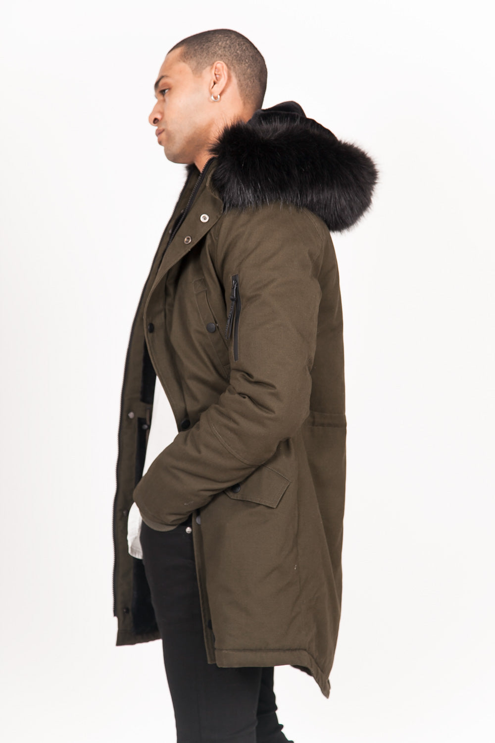 Sixth June - Parka doublure fourrure kaki noir