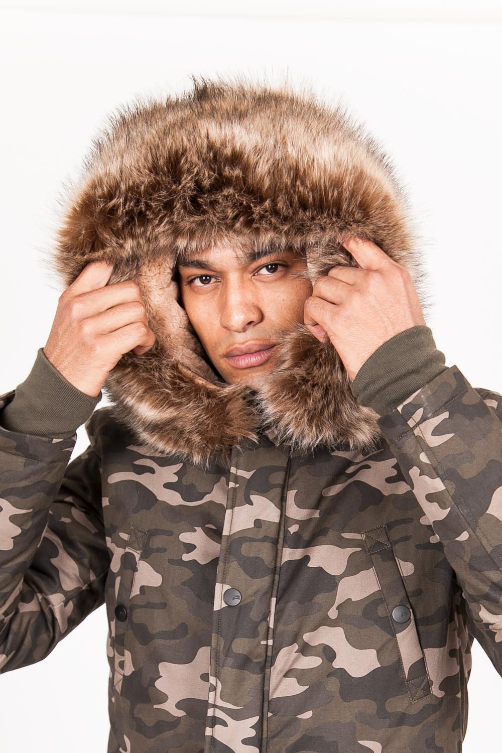 Sixth June - Parka doublure fourrure camouflage beige