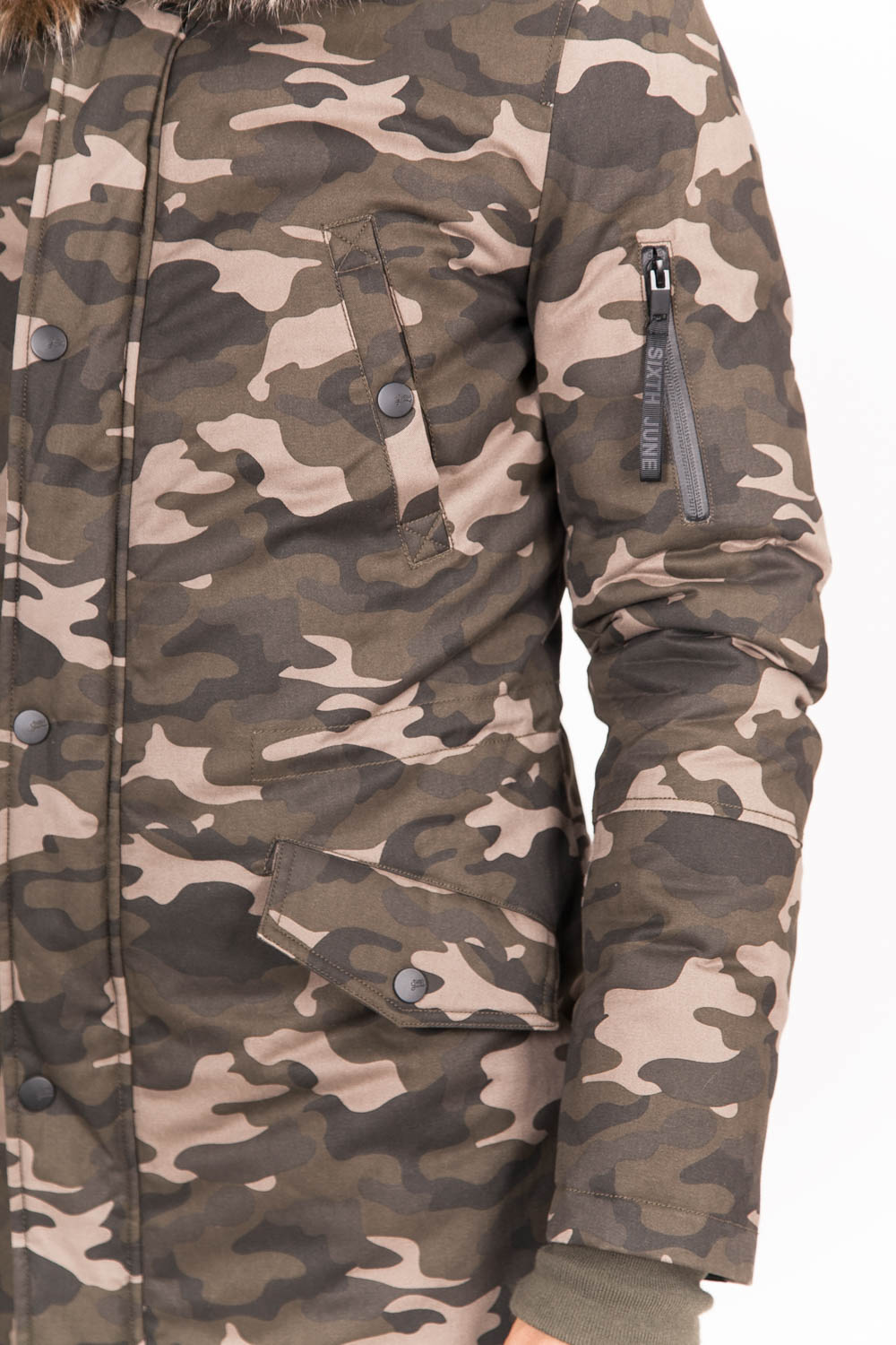 Sixth June - Parka doublure fourrure camouflage beige