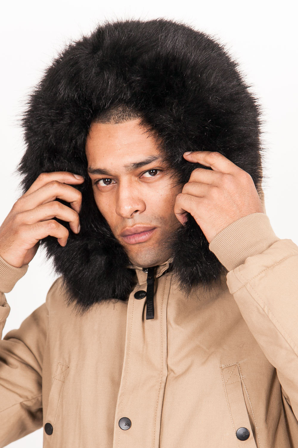 Sixth June - Parka doublure fourrure beige noire