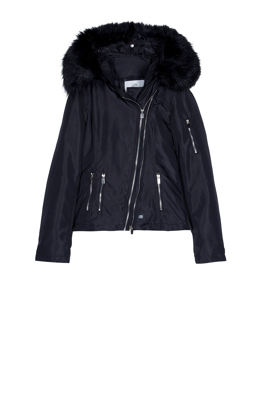 Sixth June - Veste fourrure zips noir