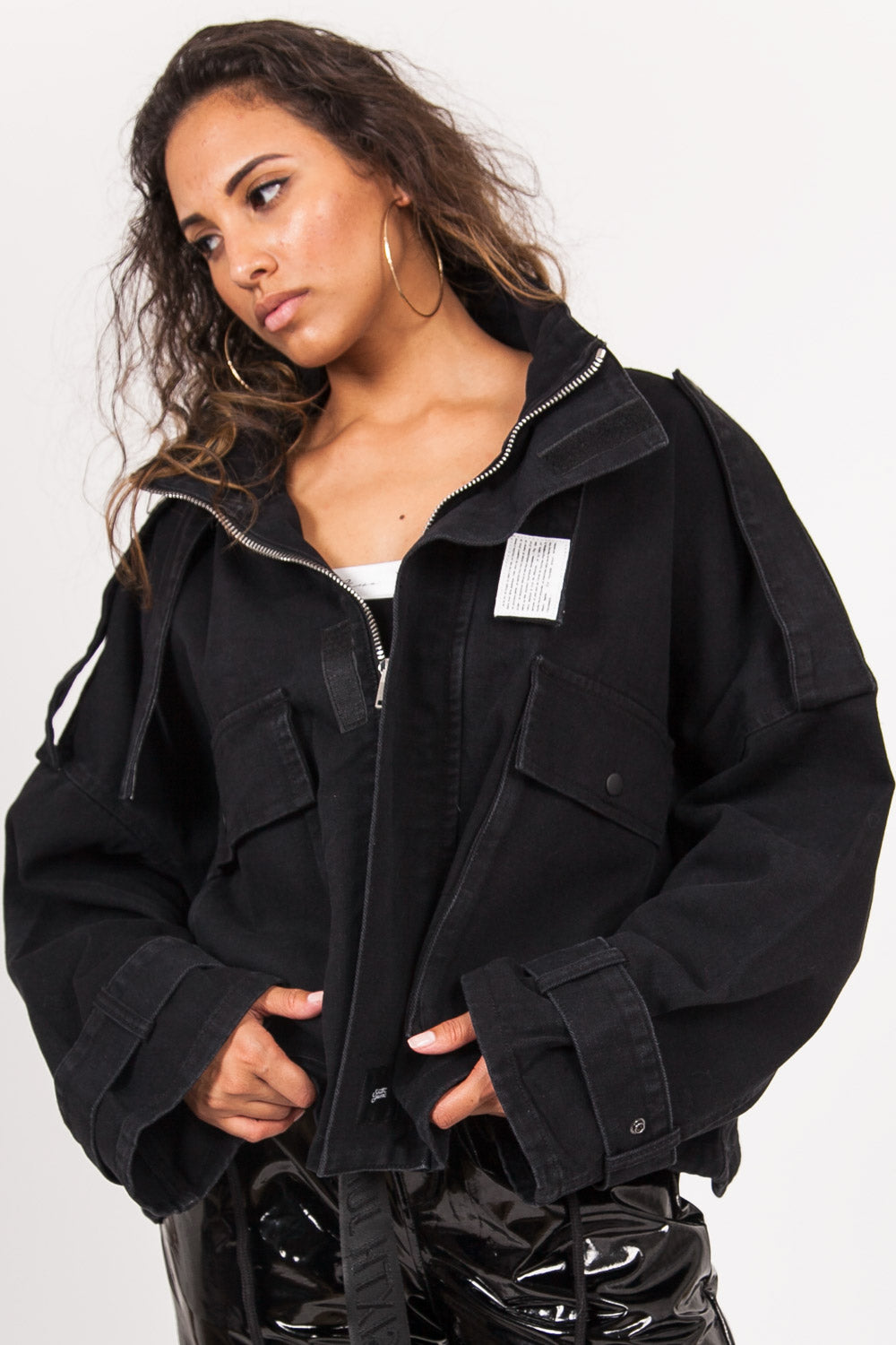 Sixth June - Veste denim cargo noir