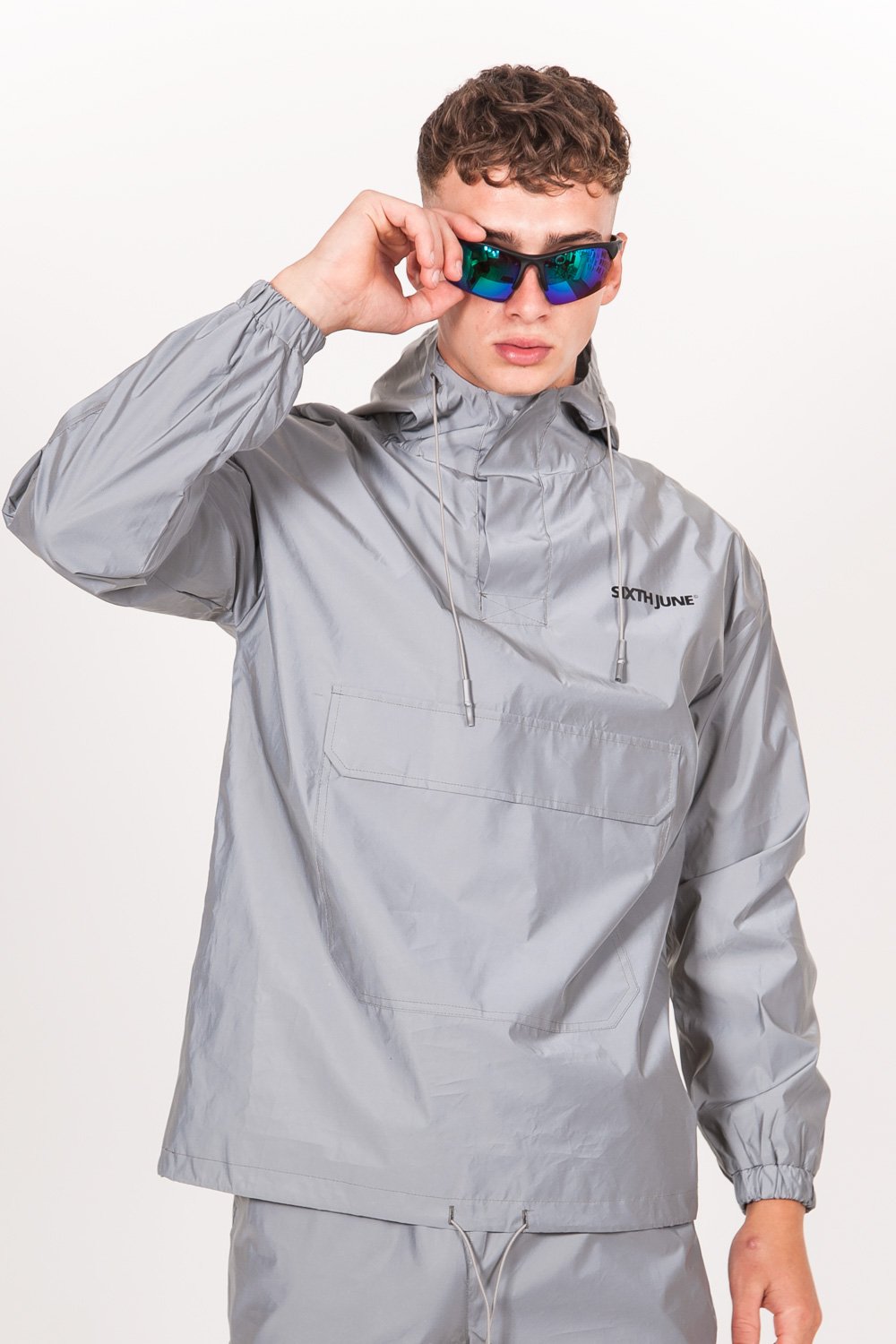 Coupe vent réfléchissant logo gris clair