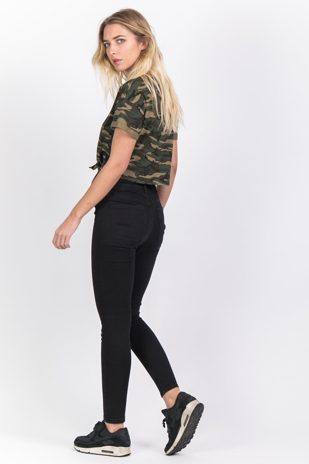 Sixth June - T-shirt à nouer vert camouflage