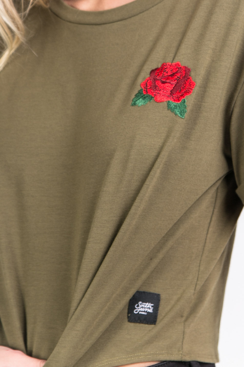 Sixth June - T-shirt patch poitrine à nouer kaki