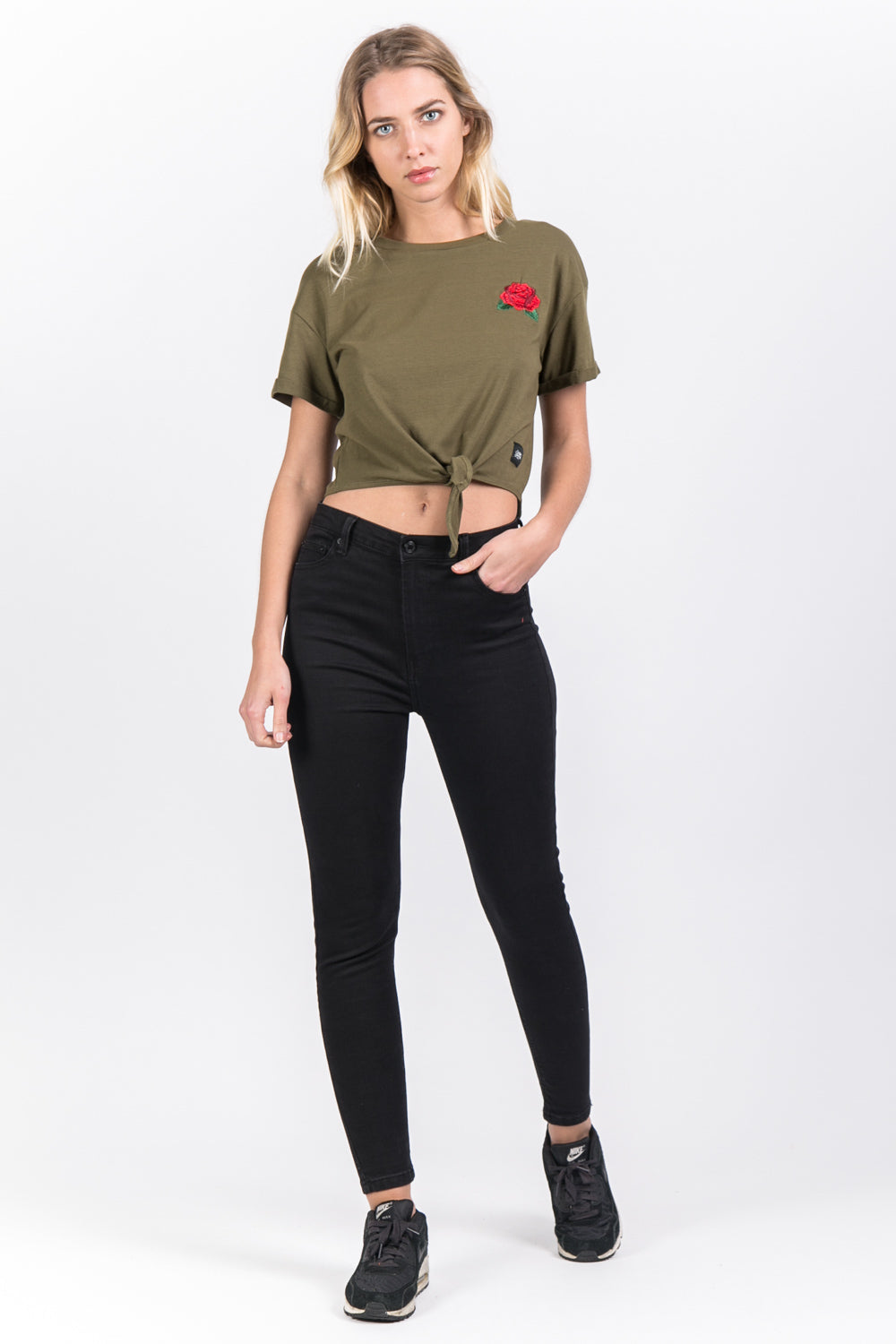 Sixth June - T-shirt patch poitrine à nouer kaki