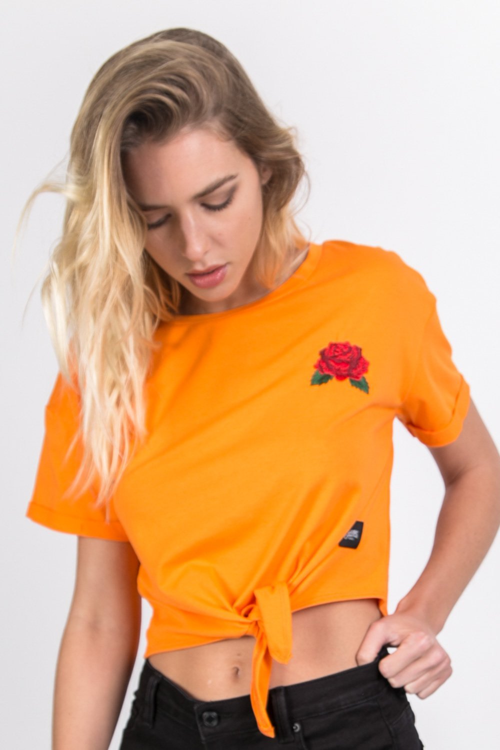 Sixth June - T-shirt patch poitrine à nouer orange