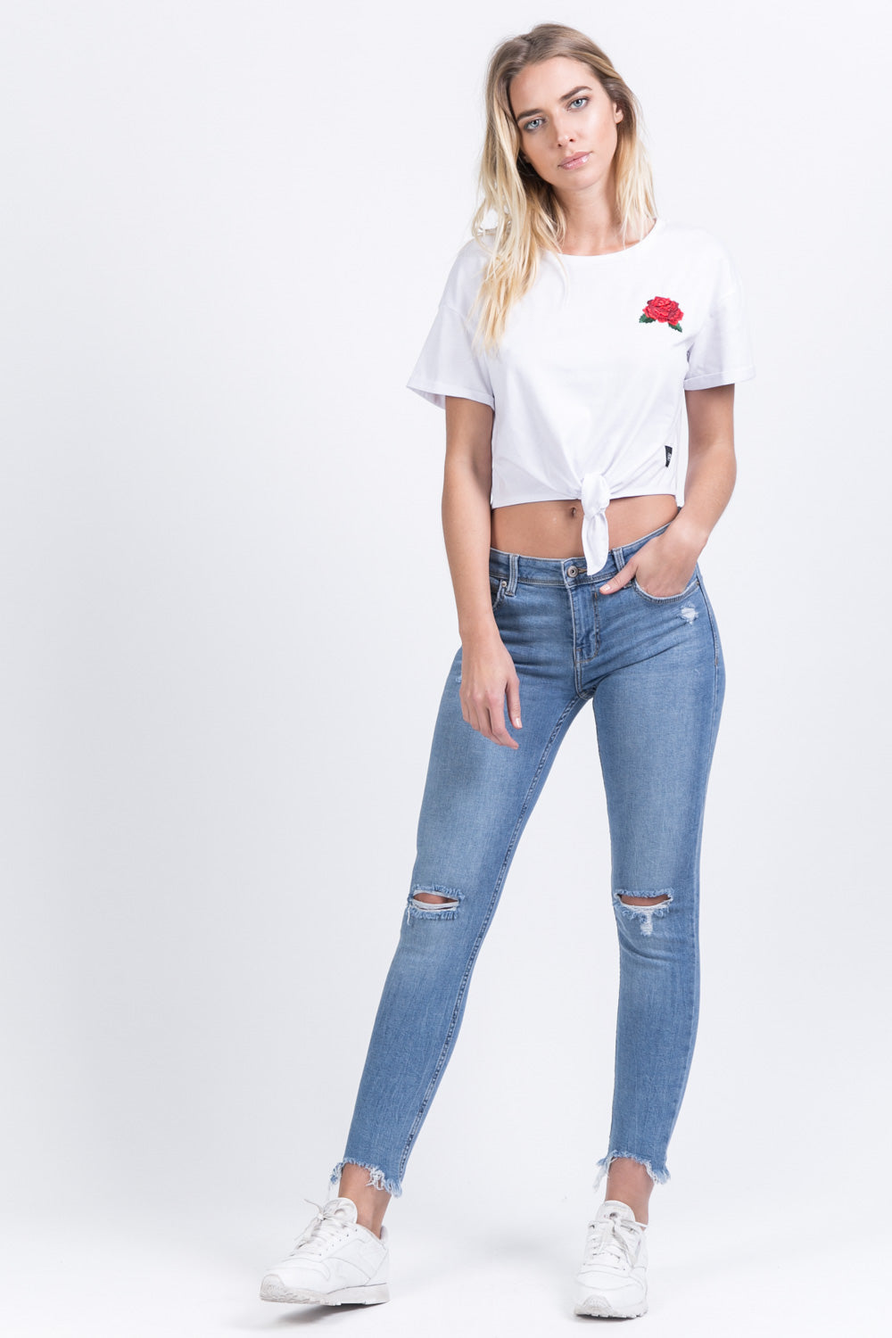 Sixth June - T-shirt patch poitrine à nouer blanc