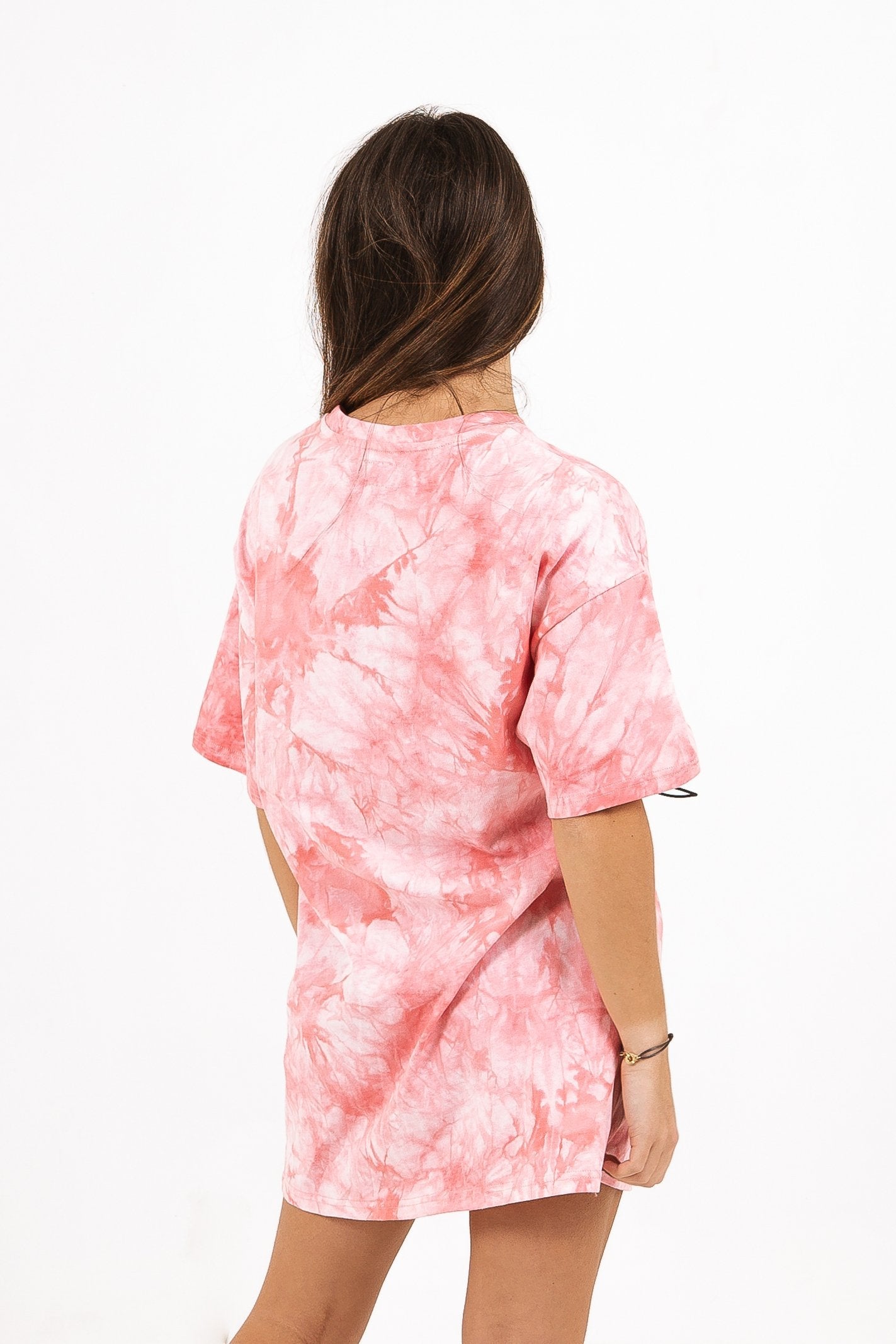 Sixth June - Robe t-shirt tie dye cordon serrage Rose