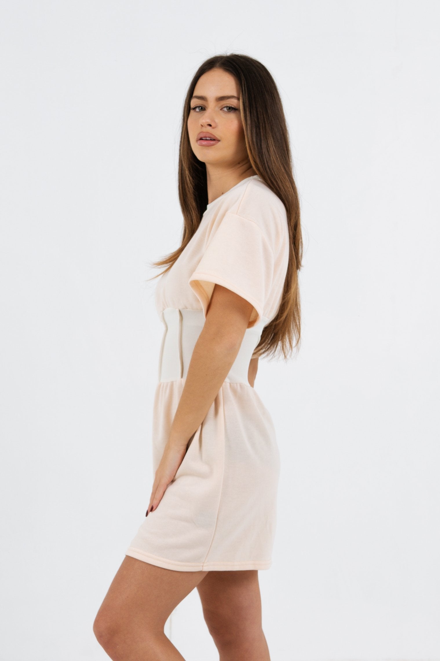 Sixth June - Robe t-shirt corset Jaune clair