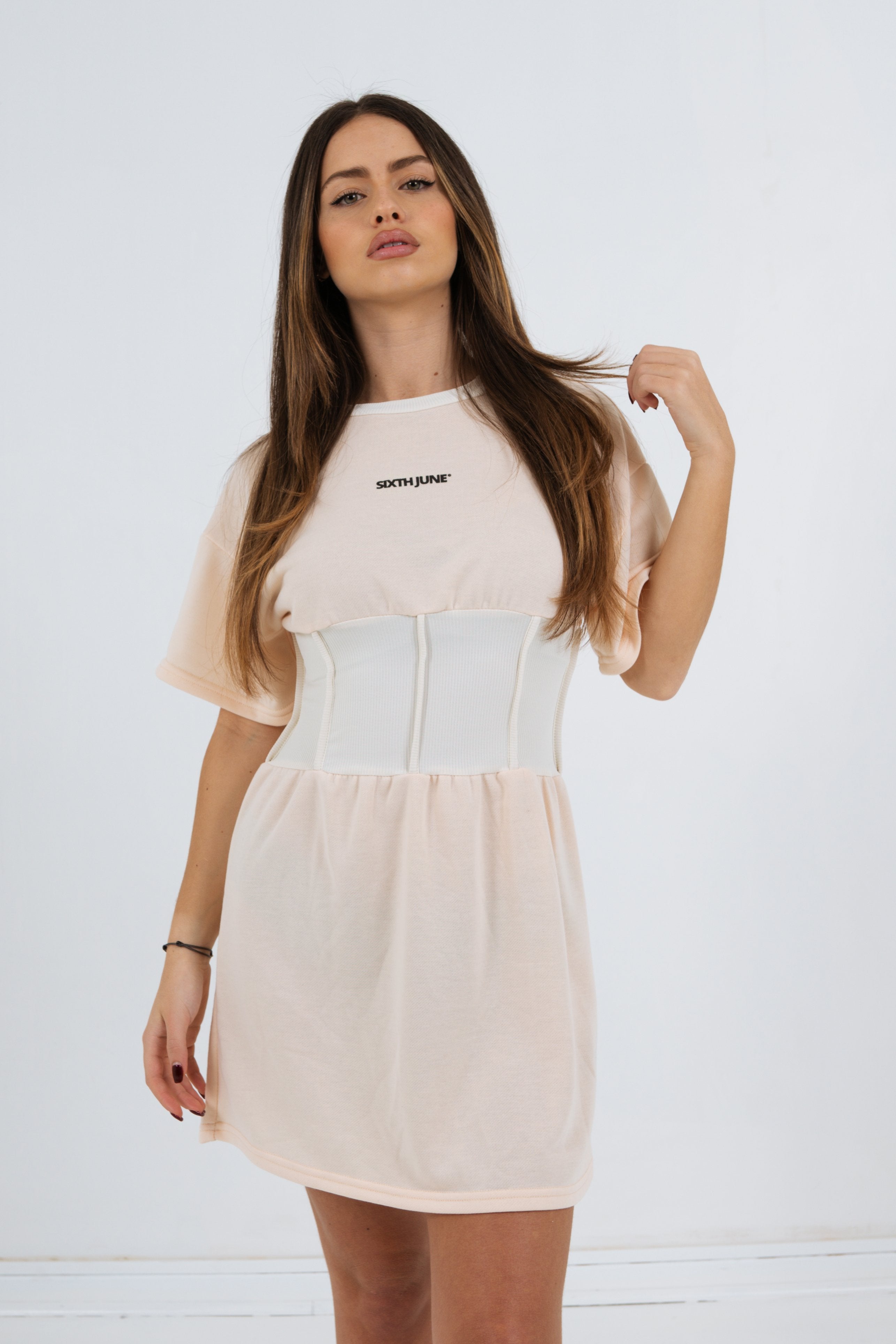 Sixth June - Robe t-shirt corset Jaune clair