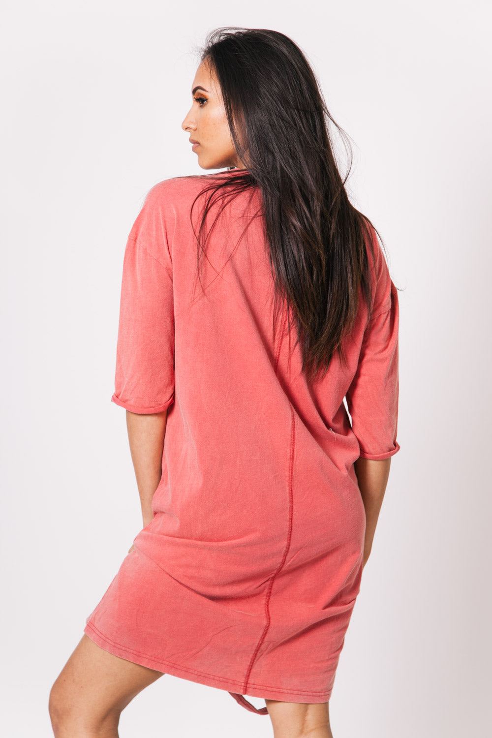 Sixth June - Robe t-shirt déchirée rose foncé